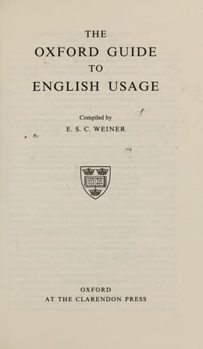 The Oxford Guide to English Usage