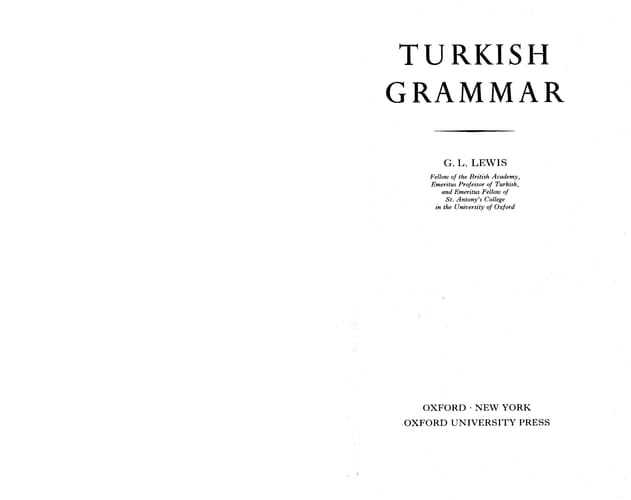 Turkish Grammar