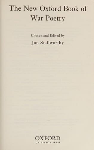 The New Oxford Book of War Poetry