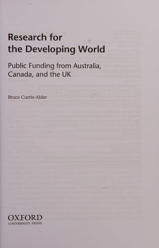 Research for the Developing World: Public Funding from Australia, Canada, and the UK