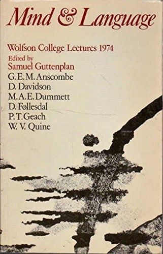 Mind and Language: Wolfson College Lectures 1974
