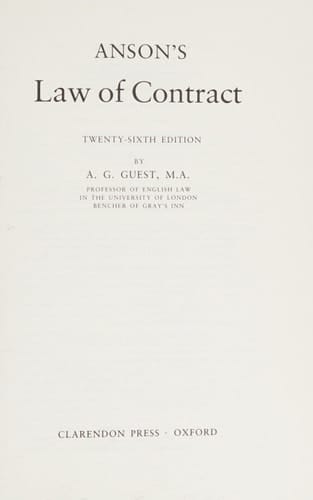 Anson's Law of contract