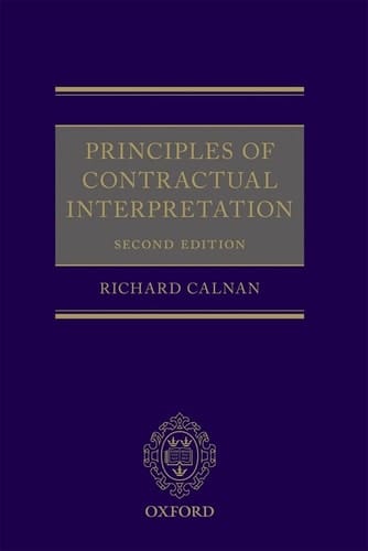 Calnan, R: Principles of Contractual Interpretation
