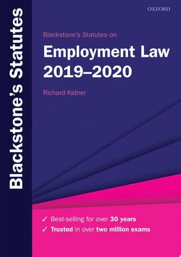 Blackstone's Statutes on Employment Law 2019-2020 (Blackstone's Statute Series)