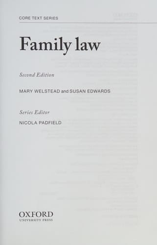 Family Law (Core Texts Series)