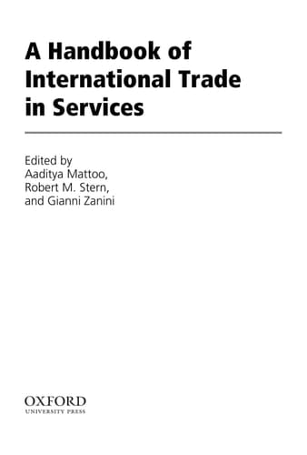 A Handbook of International Trade in Services