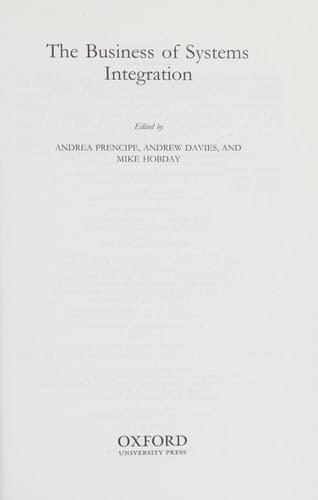 The Business of Systems Integration