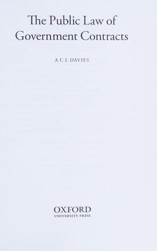 The Public Law of Government Contracts