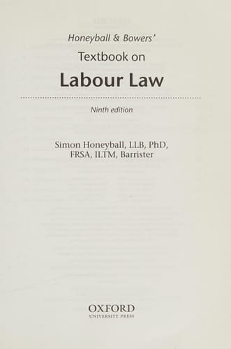 Honeyball and Bowers' Textbook on Labour Law