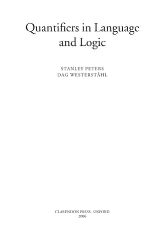 Quantifiers in Language and Logic