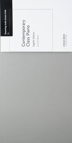 Contemporary Class Piano Streaming Audio Access Code Card