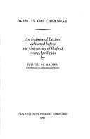 Winds of Change: An Inaugural Lecture Delivered Before the University of Oxford on 29 April 1991