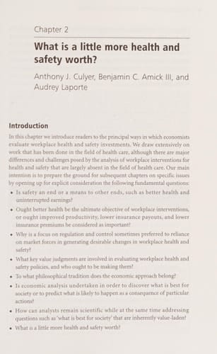 Economic Evaluation of Interventions for Occupational Health and Safety: Developing Good Practice