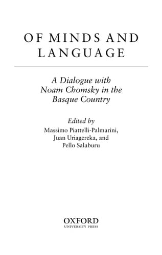 Of Minds and Language: A Dialogue with Noam Chomsky in the Basque Country