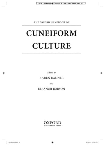 The Oxford Handbook of Cuneiform Culture (Oxford Handbooks)