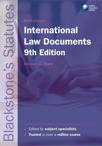 Blackstone's International Law Documents (Blackstone's Statute Book Series)