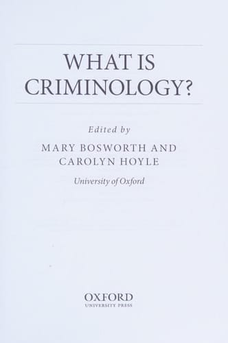 What Is Criminology
