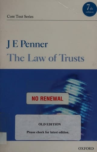 The Law of Trusts (Core Texts Series)