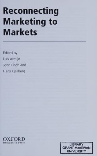 Reconnecting Marketing to Markets