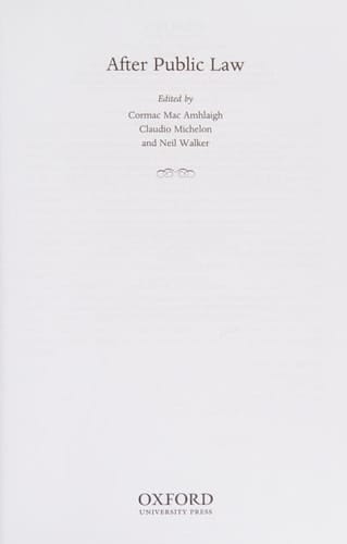 After Public Law (Oxford Constitutional Theory)
