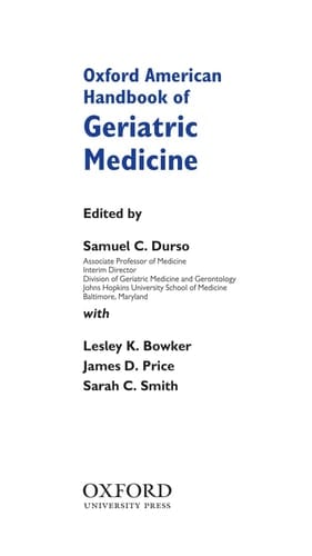 Oxford American Handbook of Geriatric Medicine (Oxford American Handbooks of Medicine)