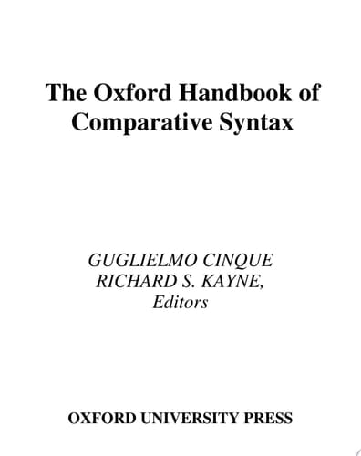 The Oxford Handbook Of Comparative Syntax