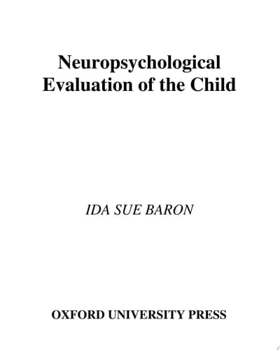 Neuropsychological Evaluation of the Child
