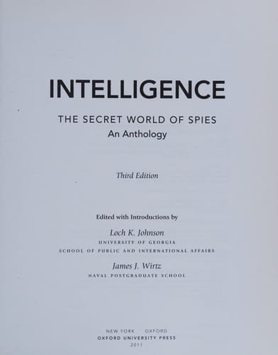 Intelligence: The Secret World of Spies: An Anthology