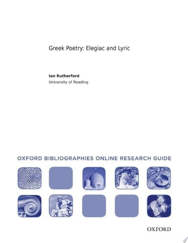 Greek Poetry : Elegiac And Lyric
