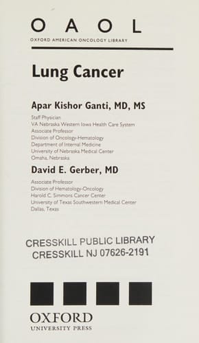 Lung Cancer (Oxford American Oncology Library)