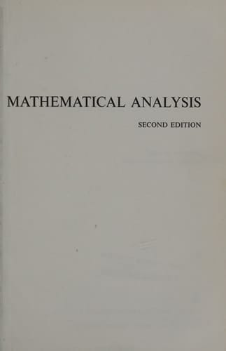 Mathematical Analysis, Second Edition