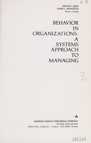 Behavior in Organizations