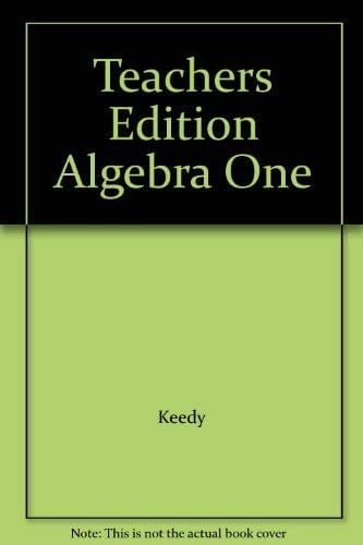 Teachers Edition Algebra One
