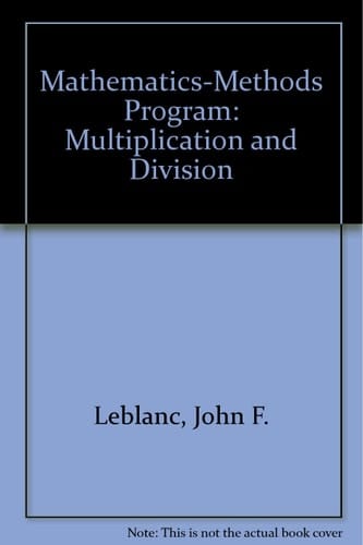 Mathematics-Methods Program: Multiplication and Division