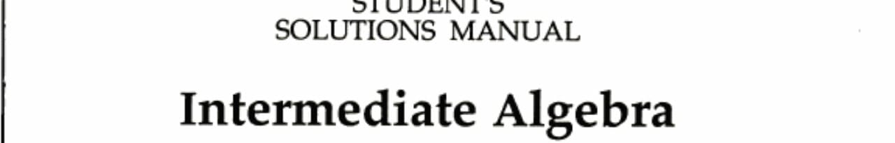 Intermediate Algebra