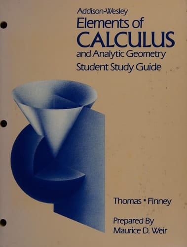 Elements of Calculus and Analytic Geometry/Student Study Guide