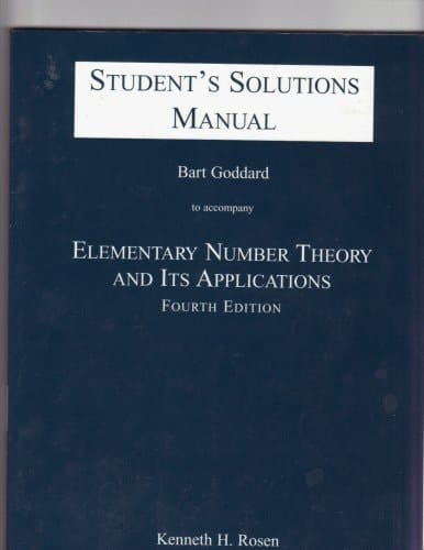 Students Solutions Manual to Accompany Elementary Number Theory and Its Applications