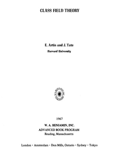 Class Field Theory (Advanced Book Classics)