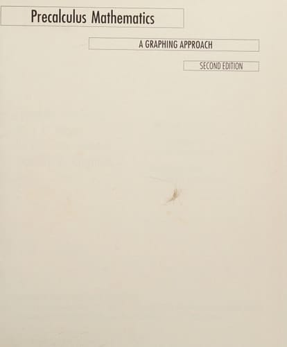 Precalculus mathematics: A graphing approach