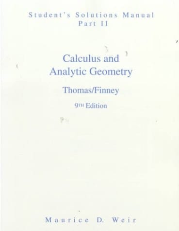 Calculus and Analytic Geometry - Student's Solutions Manual, Part 2