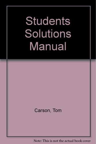 Students Solutions Manual