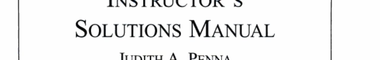 Instructors Solutions Manual