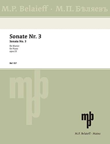 BELAIEFF SCRIABINE ALEXANDER - SONATE N°3 FIS-MOLL OP. 23 - PIANO Partition classique Piano - instrument à clavier Piano