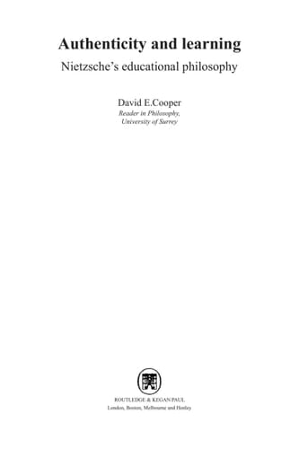 Authenticity and learning: Nietzsche's educational philosophy