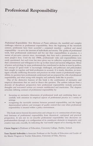 Professional responsibility: new horizons of praxis