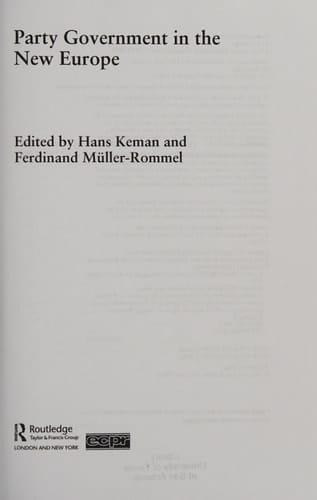 Party government in the new Europe