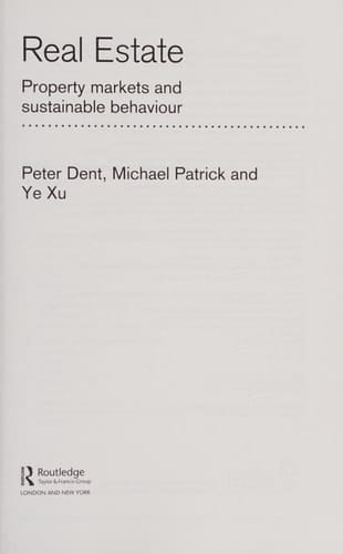 Real estate: property markets and sustainable behaviour