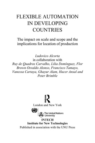 Flexible automation in developing countries: the impact on scale and scope and the implications for location of production