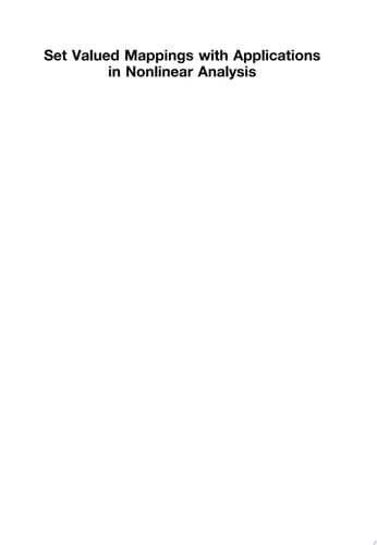 Set Valued Mappings with Applications in Nonlinear Analysis (Mathematical Analysis and Applications)