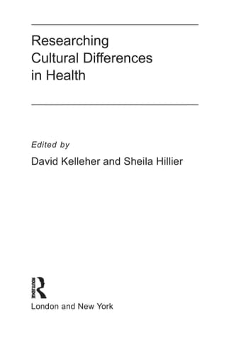 Researching cultural differences in health